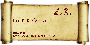 Leif Klára névjegykártya